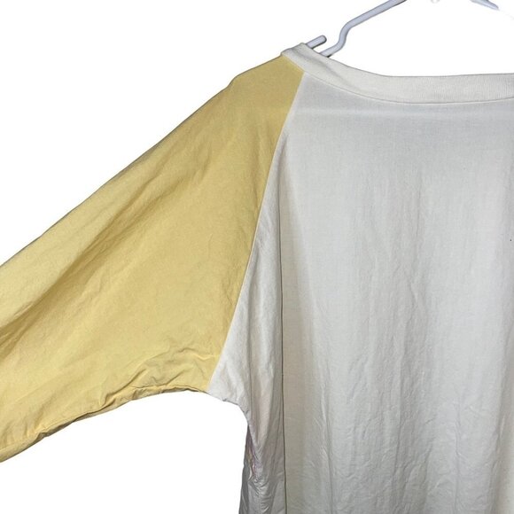 Coco Bay Miami Vintage Womens Top Size Large White Long Sleeve Flamingo Cotton - Picture 6 of 11